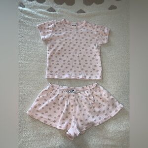 Harlow Pink Pajama Set with Brown Teddy Print
